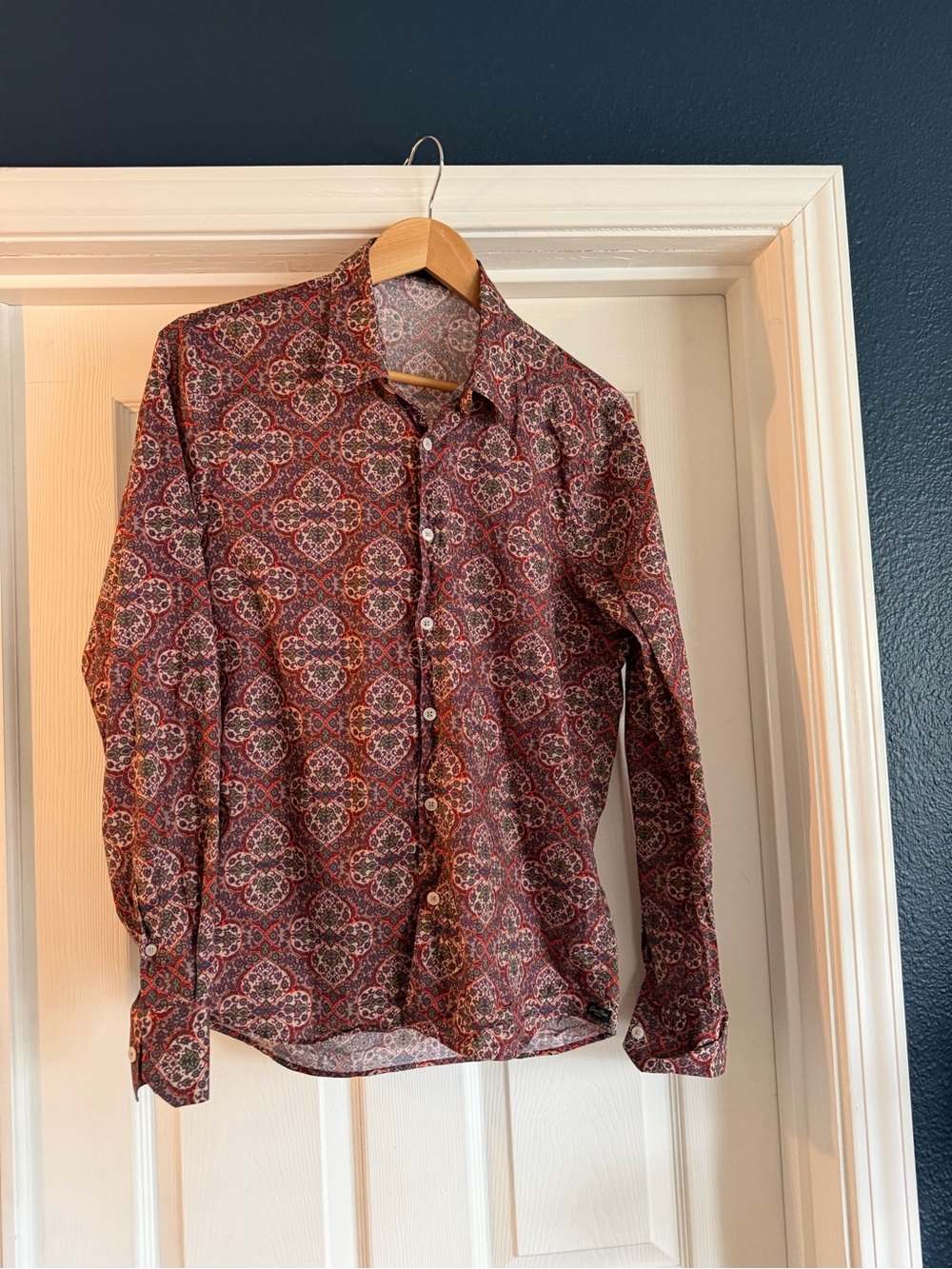 Good Man Brand Red Patterned Button-Down Shirt